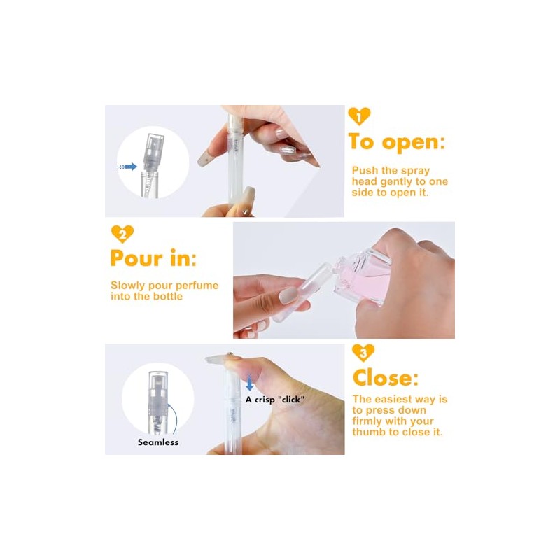 Chiallco Mini Perfume Sample Bottles, 10 Pack 5 ml Plastic