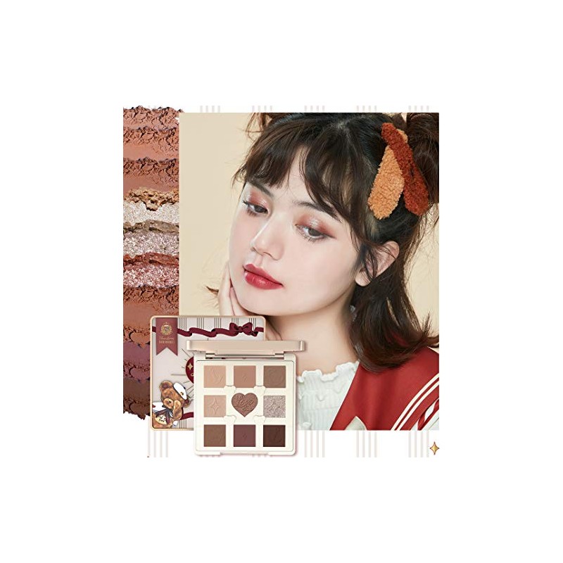 Flower knows LoveBear 9 Colors Eyeshadow Palette (Hazelnut Cocoa)