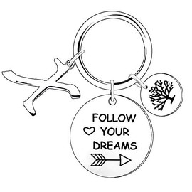 BESPMOSP A-Z Letter Keychain Best Friend Keyring Inspiration Keychain Crystal Jewellery Follow Your Dreams Gifts Birthday Gifts Graduation Gifts Best Friend Keychain (DREAMS-X)