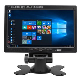7 inch Small HDMI Monitor 1024x600 Resolution Small 1080P Portable IPS Monitor with Built-in Speakers HDMI VGA AV Input for Gaming CCTV Security Camera Raspberry Pi PC