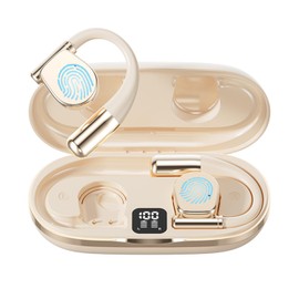 AI Translation Earbuds Real Time, 144 Languages Online Wireless Language Translator Earbuds, Two-Way Translator Device with APP for iOS and Android, Simultaneous Translating (Beige)