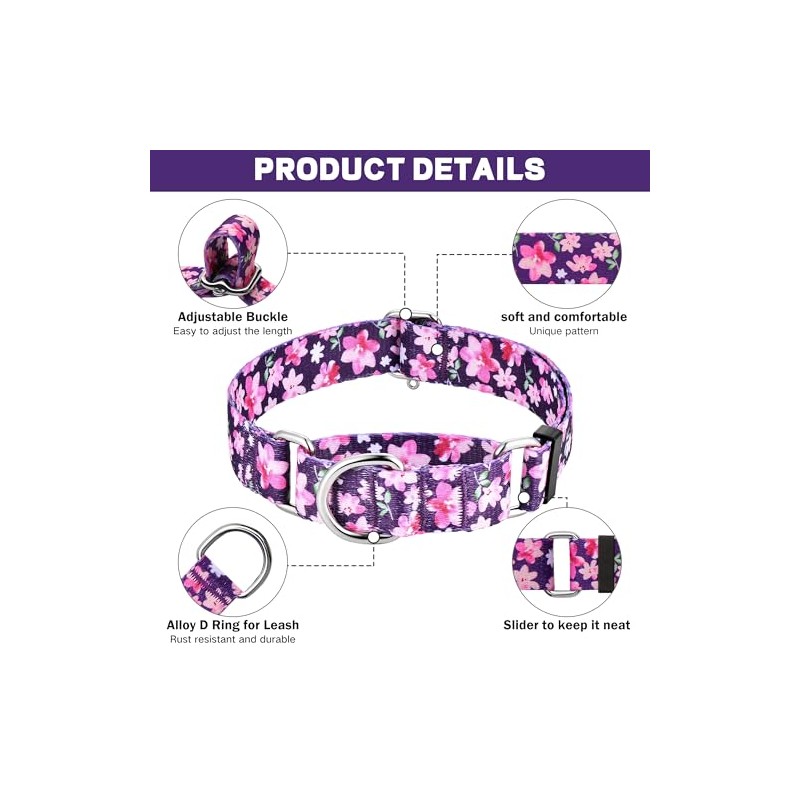 Hikiko - Collar de martingala para perros sin hebilla, collar