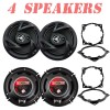Power Acoustik 400 Watts 6.5" Front & Rear Speakers For