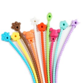 25Pcs Reusable Silicone Twist Ties Bag Clip Cable Straps Cable Cord Wraps Management Organizer Rubber Twist Tie,5 Mixed Designs