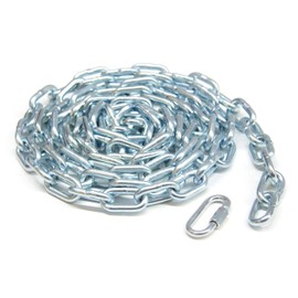 KingChain 699481 1/4" x 10' Zinc Plated Grade 30 Proof Coil Chain, Silver