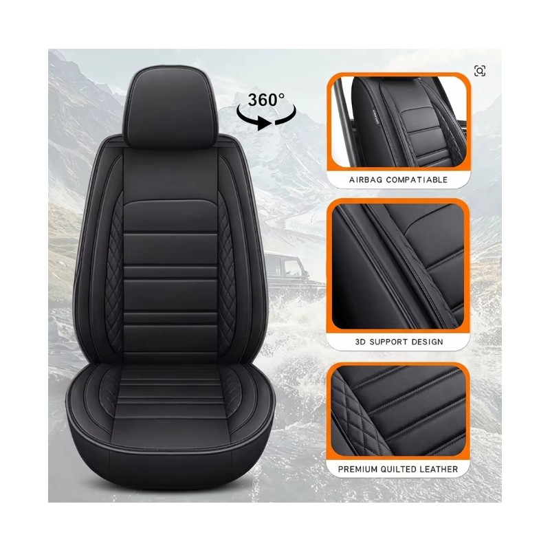 Toolzia PU Leather Car Seat Covers - Universal 5-Seat Full