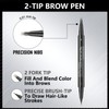 Microblading Eyebrow Pencil, 2-in-1 Dual Ended Eyebrow Pen with 4-Fork-Tip
