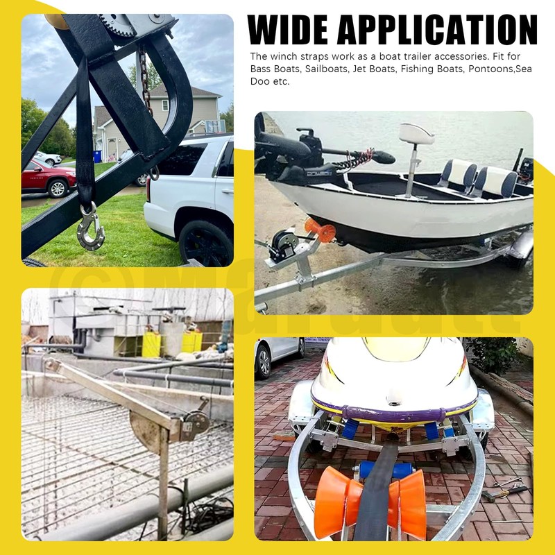 Mardatt 20 Feet Trailer Winch Strap with Safety Snap Hook