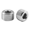 Goldpea Stainless Steel 316 Hex Socket Plug, 1/4" NPT Male,