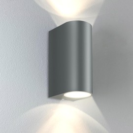 Kerry Outside Wall Lights, Outdoor Lights Main Powered, Up and Down Grey Anthracite Modern Lamp, Gu10 External Wall Sconce IP44 Garden Lighting, Wall Mounted Fixtures for Front Door, Porch, Patio