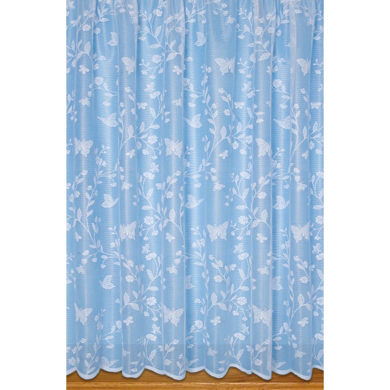 John Aird Butterfly Net Curtain White - Width Sold By