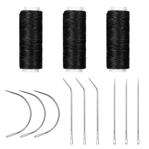 HJZHII Hair Needle and Thread Set, 12pcs Hair Extension Tools