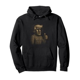 Mysterious Moai Tee Cool Ancient Island Design Stone Statue Pullover Hoodie