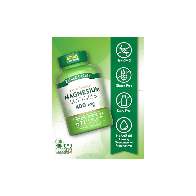 Nature Truth Suplemento Magnesio 400 Por Cápsula Cápsulas Meses