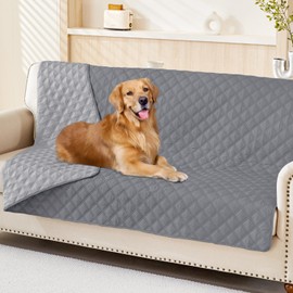 Smiry Waterproof Dog Blanket, Reversible Dog Bed Cover Pet Blanket, Soft Pet Couch Covers for Sofa Washable, Bed Couch Sofa Furniture Protector for Puppy Cat Kids (68"x82", Grey/Light Grey)