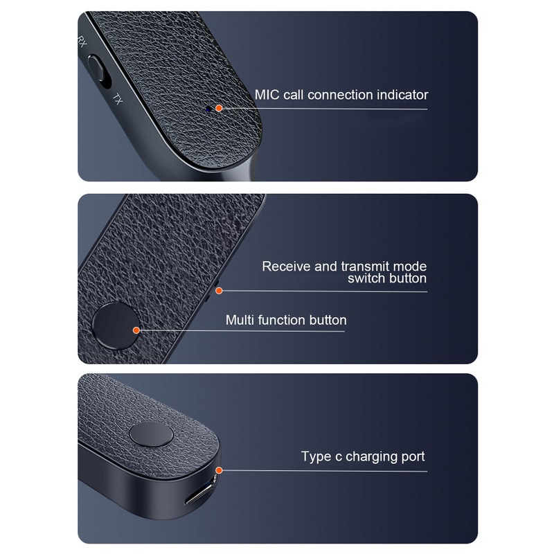 3.5mm Bluetooth Adapter 2 in 1 Support Hands Free Calling