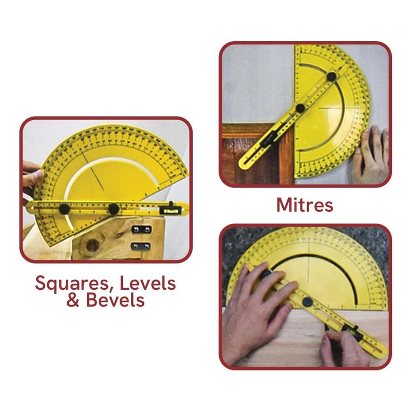 Big Horn 19104 Plastic Miter Saw Protractor 7-Inch Angle Finder