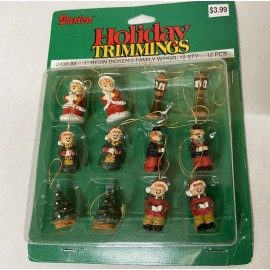 Darice *DARICE Holiday Trimmings  1” Dicken's Family Set NEW Vintage Christmas 12PC
