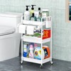 SPACEKEEPER Rolling Storage Cart, 3 Tier Utility Cart Laundry Room