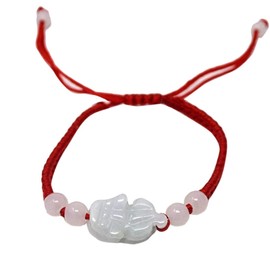 Feng Shui Red String Armband W Jade Pi Xiu/Piyao for Good Health&Reichtum Sku:H2038