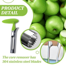 Apple Corer, Apple Corer Remover with ABS Handle and Serrated Stainless Steel Blade, Easy to Use and Durable Apple Corer Remover for Pears, Peppers, Fuji, Honeycrisp, Apples, Green