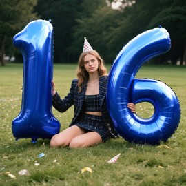 40 Inch Navy Blue Number 1 Balloon Jumbo 10 11 12 16 48 Foil Balloons for Milestone Decorations Birthdays, Corporate Events, Photo Booths Party Supplies