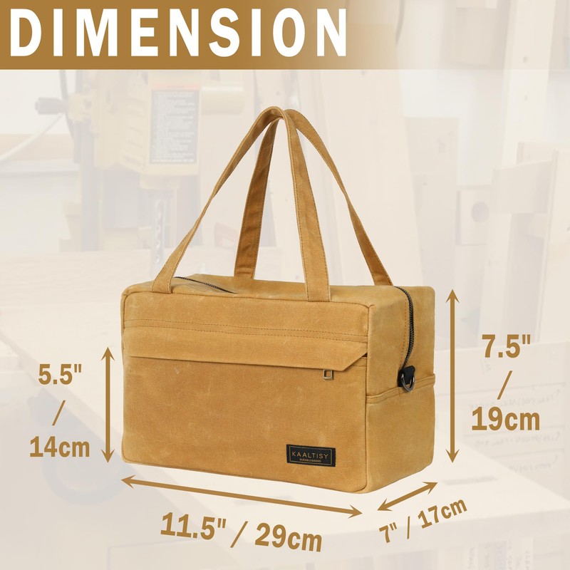 Canvas Tool Organizer, Heavy Duty 16oz Waxed Canvas Garden Hand