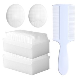 Cradle Cap Brush for Babies, 5Pcs Cradle Cap Treatment Set with Soft Bristle Brushes Silicone Scrubber Long Comb for Newborn Bathing Essentials Baby Brush and Comb Set (White)