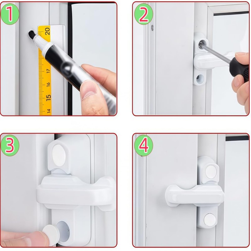 Bessy shop Window Sash Jammer,4 Pcs Jammer Locks,Plastic Sash Jammers,Extra