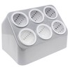 Vollrath Gray Silv-A-Tainer 6-Hole Plastic Silverware Container