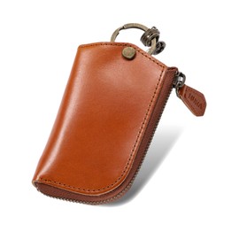 Mura Men's Key Case, Genuine Leather, Italian Leather, Smart Key Case Compatible with Smart Keys, Camel