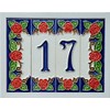 15cm x 4.8cm Hand-painted Italian Red Rose Ceramic House Numbers