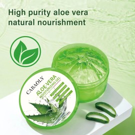 CABAOLY-Organic Natural Pure Aloe Vera Gel Face, Non-Sticky Aloe Vera Gel That Naturally Moisturizes and Relieves Sunburn and Deeply Moisturizes