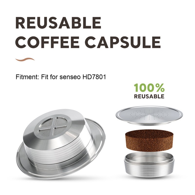Reusable Coffee Pods Stainless Steel Refillable Capsule Fine Mesh Detachable