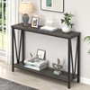 FOLUBAN Industrial Sofa Console Table, Rustic Wood and Metal Entryway