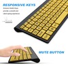 HXMJ-Wireless Large Print Keyboard and Mouse Set with USB Receiver|