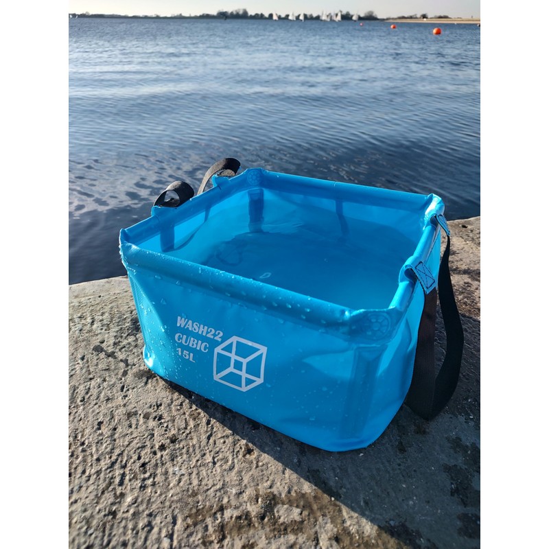 WASH22 Cubic 15L Folding Collapsible Camping Washing Basin Bucket Bag