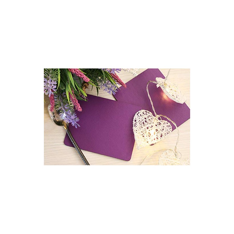 Set of 8 Elementary Purple Leatherboard Coasters - Made in