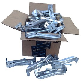 (50 Pack) 5 inch Heavy Duty Quick Hanging Hidden Rain Gutter Hanger Bracket Incuding Preinserted Screw with Clip