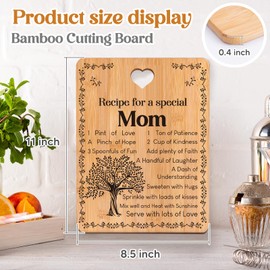 Christmas Gifts for Mom - 'Recipe for a Special Mom' - Presents for Mom, Perfect Mother's Day, Birthday, Thanksgiving, Mom Christmas Gift - Bamboo Cutting Board.