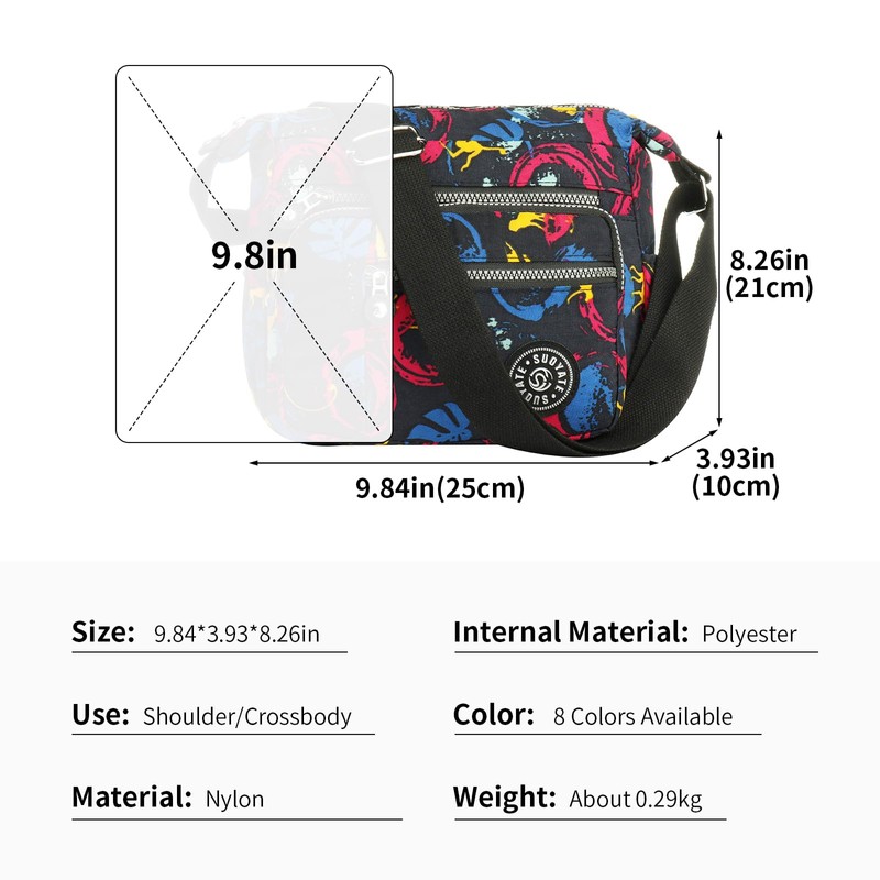 Cross body Bag Women Multi Pocket Lightly Nylon Messenger Bag