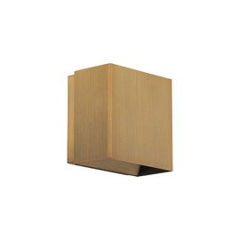 WAC Lighting dweLED, Boxi 5in LED Wall Sconce 3-CCT 2700K-3000K-3500K Set to 3000K in Aged Brass