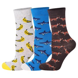 Kids Design 3 Pairs Multi Pattern Multi Colour Crew Socks