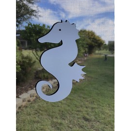 DCentral® Seahorse Flexible Vinyl Screen Magnet: Double-Sided, for Non-Retractable Screens, White-Easier to See, Helps Stop Walking into Screens, Covers Small Tears, Size W 3.5" x L 5.5 "