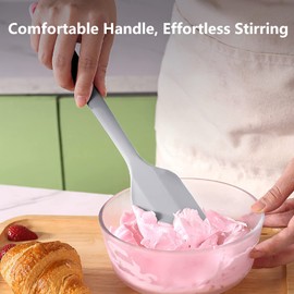 Gray Rubber Spatula for Kitchen Use, DUFEIMOY 10.8In Silicone Spatulas for Cooking Heat Resistant, Flexible Small kitchen Spatula for Kitchen Nonstick Cookware, Seamless & Dishwasher Safe