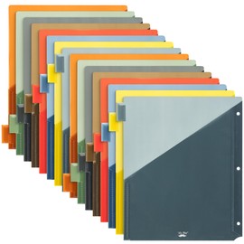 Mr. Pen- Binder Dividers with Pockets and Tabs, 16 Pack, Colorful, 3 Ring Binder Dividers with Tabs and Pockets on Both Sides