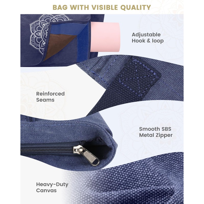 Gonex Yoga Mat Bag for Women Mat Carrier Canvas Tote