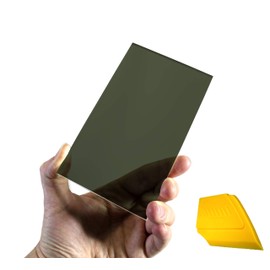 ORACAL 8300 Dark Smoke Transparent Color Tinting 12 Inch x 24 Inch Vinyl Roll Including Hard Yellow Detailer Squeegee (2 Roll Pack)