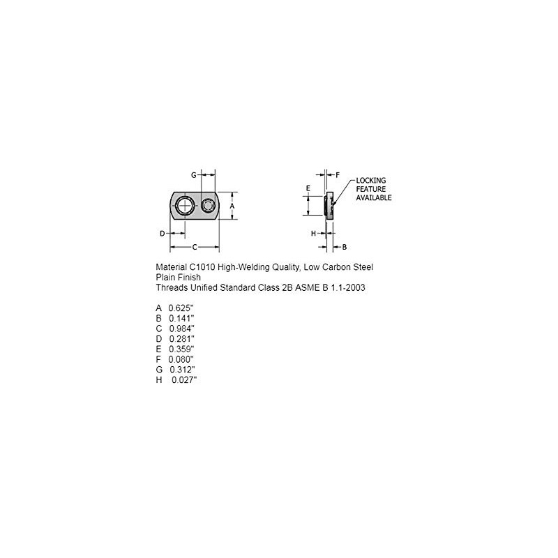 Single Tab Weld Nut with Target - Spot Weld Nuts