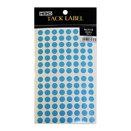 HEIKO Tack Label (Sticker) No.018 Round, Light Blue, 0.3 inches (9 mm), 1680 Pieces/62-1029-58